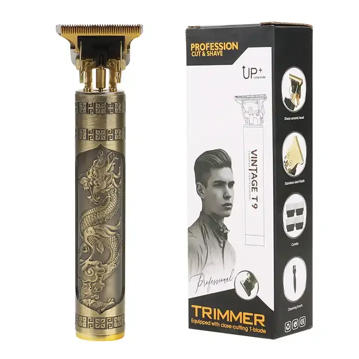 Vintage T9 tondeuse pro pour barbe et cheveux batterie 1200 mAh rechargeable par USB doré gold tondeuse bon prix
