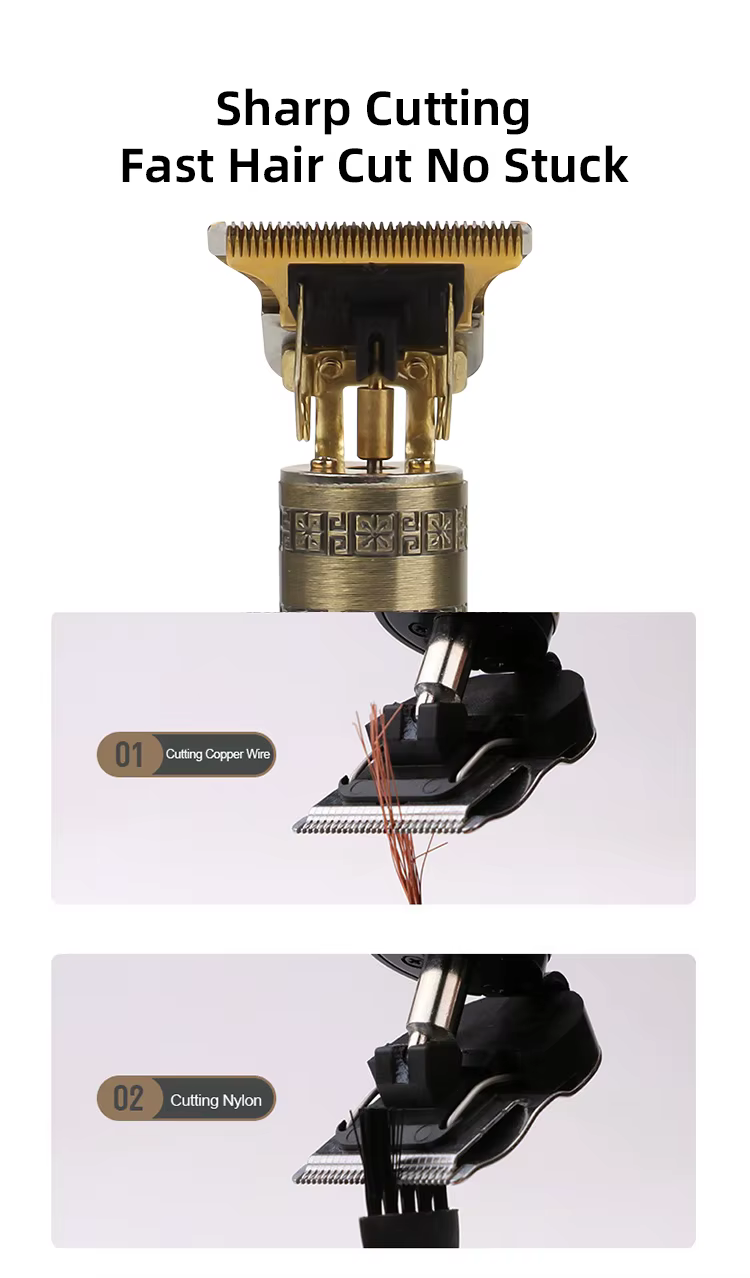 Vintage T9 tondeuse pro pour barbe et cheveux batterie 1200 mAh rechargeable par USB doré gold tondeuse bon prix