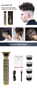 Vintage T9 tondeuse pro pour barbe et cheveux batterie 1200 mAh rechargeable par USB doré gold tondeuse bon prix