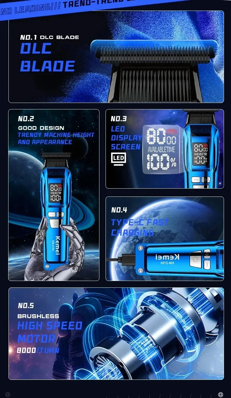 Kemei KM-2797 double tondeuse - pack tondeuse pro - moteur 9000rpm - 8/10W - usage 260 mins Kemei KM-2797 double tondeuse - pack tondeuse pro - moteur 9000rpm - 8/10W - usage 260 mins -