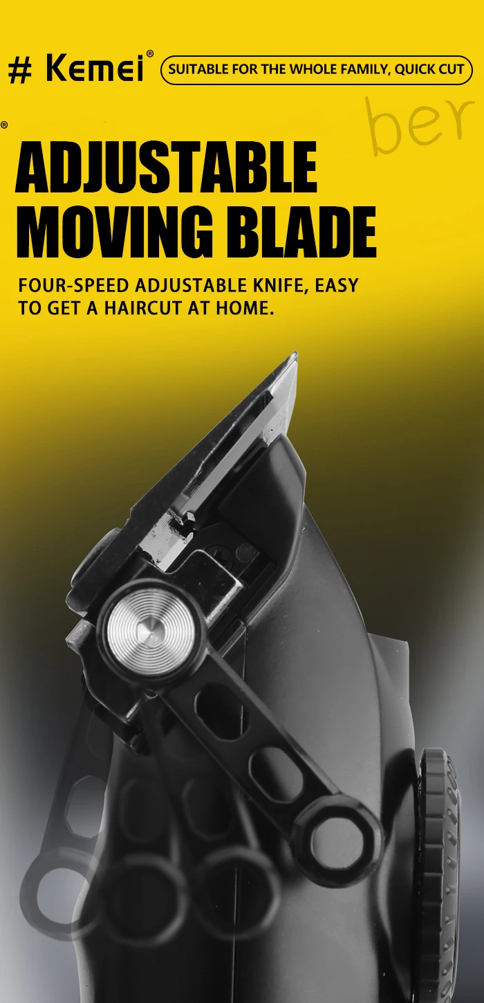 Kemei KM-1867+KM-1868 Tondeuse à cheveux professionnelle pour hommes, à lames zéro espacement, entièrement métallique, avec écran LCD, -