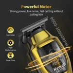 Kemei KM-1737 Tondeuse à cheveux et barbe sans fil pour hommes, gold doré