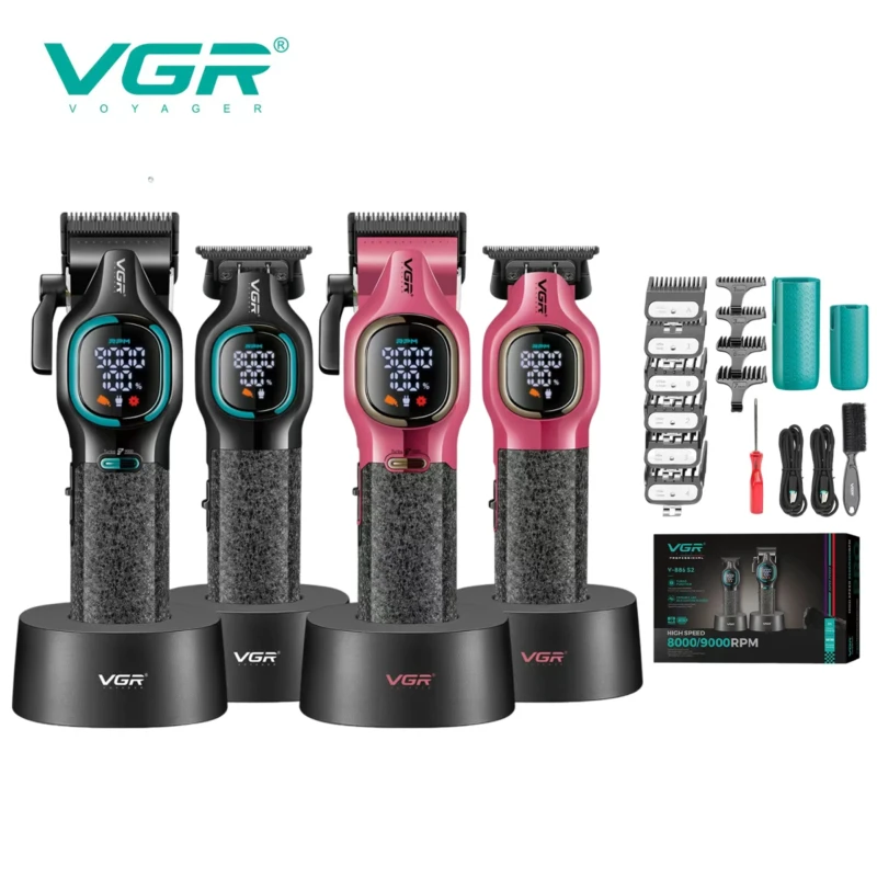 VGR V-886 S2 pack tondeuse à cheveux haut de gamme deux pièces ensemble 9000 tr/min 8W Tondeuse professionnelle