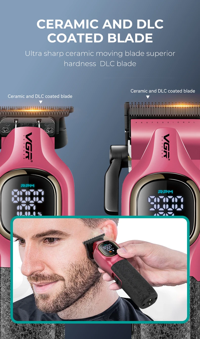 VGR V-886 S2 pack tondeuse à cheveux haut de gamme deux pièces ensemble 9000 tr/min 8W -