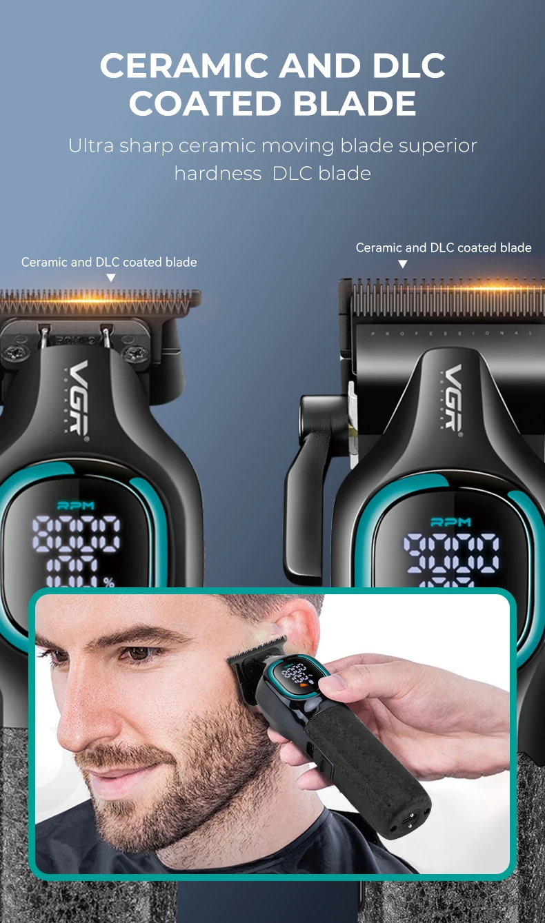 VGR V-886 S2 pack tondeuse à cheveux haut de gamme deux pièces ensemble 9000 tr/min 8W -