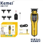 Kemei KM-1737 Tondeuse à cheveux et barbe sans fil pour hommes, gold doré