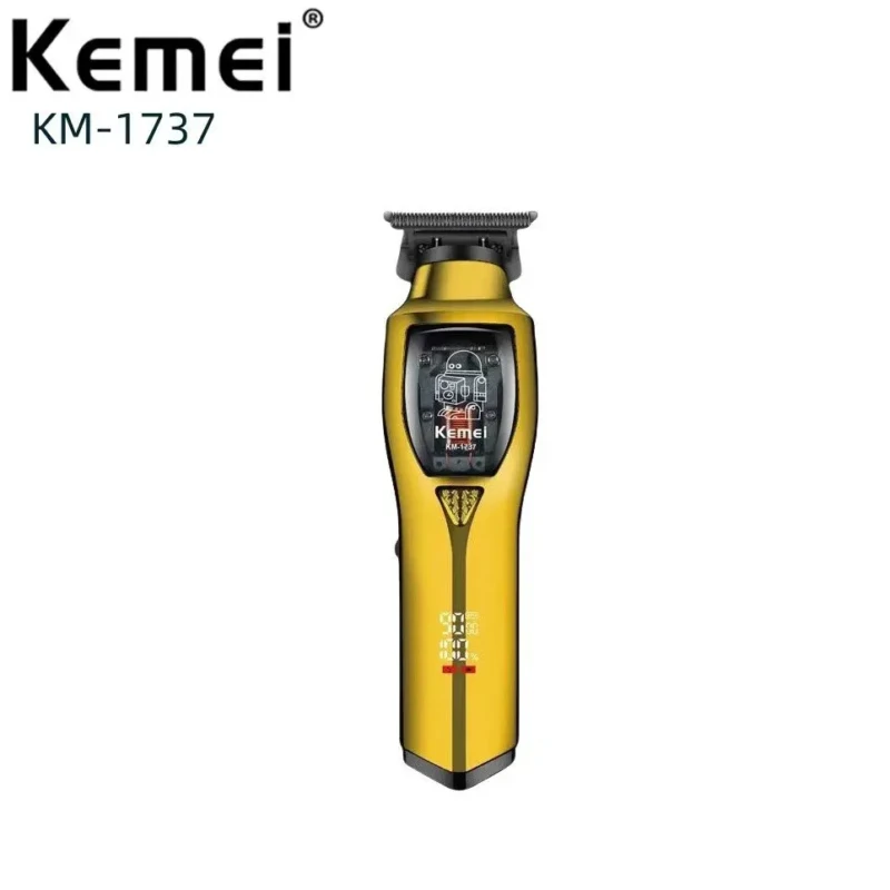 Kemei KM-1737 Tondeuse à cheveux et barbe sans fil pour hommes, gold doré