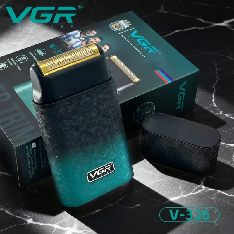 VGR V-326 – Rasoir Électrique Professionnel IPX6 Affichage Numérique (Beard Shaver) rasoir électrique vgr