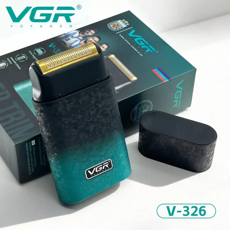 VGR V-326 – Rasoir Électrique Professionnel IPX6 Affichage Numérique (Beard Shaver) rasoir électrique vgr