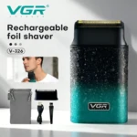 VGR V-326 – Rasoir Électrique Professionnel IPX6 Affichage Numérique (Beard Shaver) rasoir électrique vgr