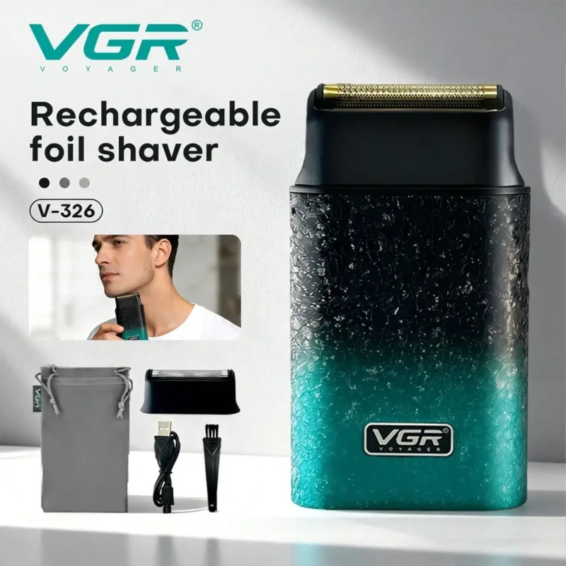 VGR V-326 – Rasoir Électrique Professionnel IPX6 Affichage Numérique (Beard Shaver) rasoir électrique vgr