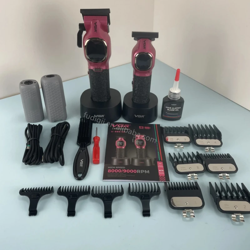 VGR V-886 S2 pack tondeuse à cheveux haut de gamme deux pièces ensemble 9000 tr/min 8W Tondeuse professionnelle