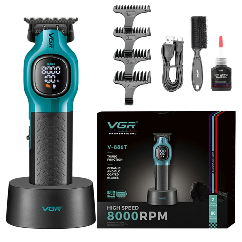 VGR V-886T – Tondeuse Professionnelle T-Blade 8000 RPM Batterie 1600 mAh Tondeuse professionnelle tondeuse vgr