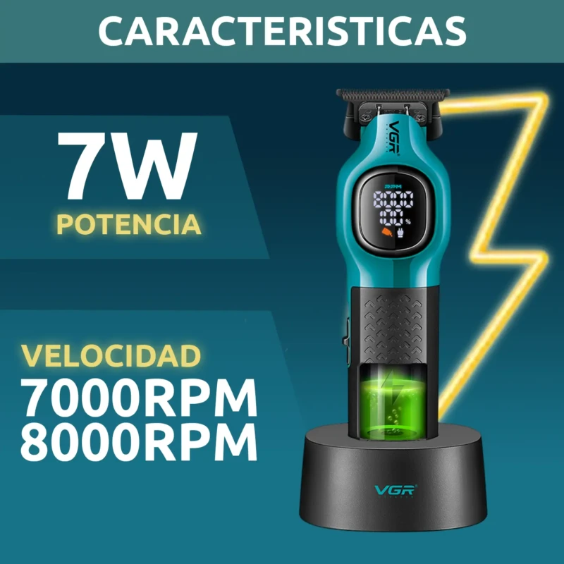 VGR V-886T – Tondeuse Professionnelle T-Blade 8000 RPM Batterie 1600 mAh Tondeuse professionnelle tondeuse vgr
