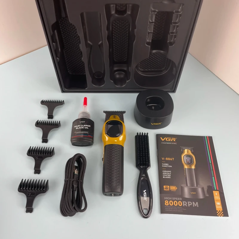 VGR V-886T – Tondeuse Professionnelle T-Blade 8000 RPM Batterie 1600 mAh Tondeuse professionnelle tondeuse vgr