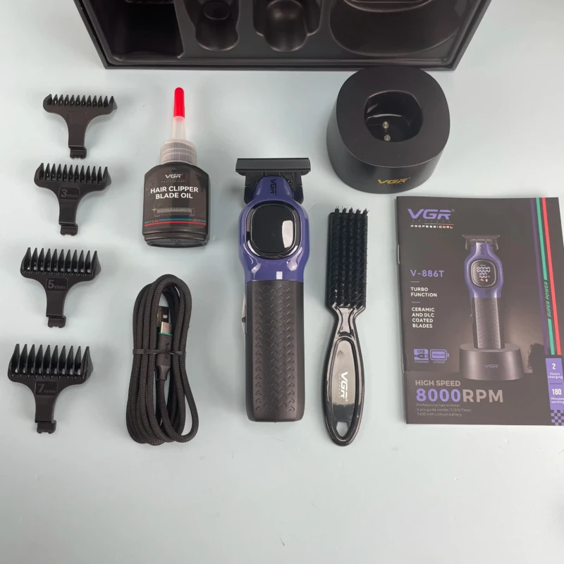 VGR V-886T – Tondeuse Professionnelle T-Blade 8000 RPM Batterie 1600 mAh Tondeuse professionnelle tondeuse vgr