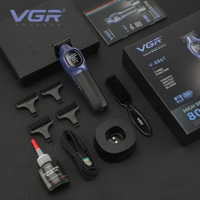 VGR V-886T – Tondeuse Professionnelle T-Blade 8000 RPM Batterie 1600 mAh Tondeuse professionnelle tondeuse vgr