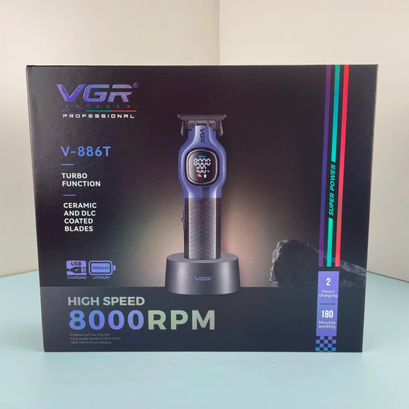 VGR V-886T – Tondeuse Professionnelle T-Blade 8000 RPM Batterie 1600 mAh Tondeuse professionnelle tondeuse vgr