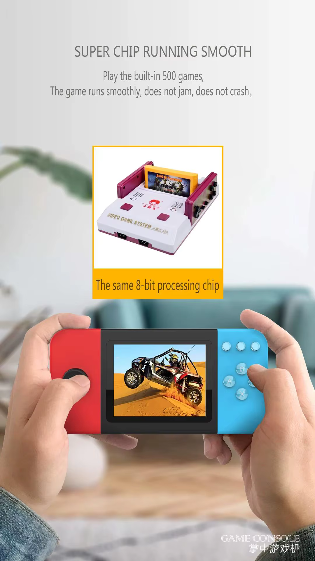 Console Portable D20 500 in 1 – Console de Jeux Rétro Portable avec Double Manette Console Portable Game Stick