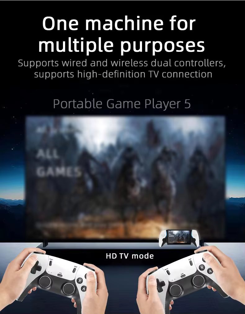 Console Portable Multi-Émulateurs 7 Pouces – Console de Jeux Rétro Portable Écran IPS HD 64 Go – HC8000  Console Portable Game Stick