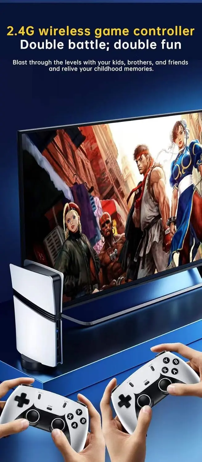 GS5 Pro – Console Rétro 4K HDMI 30000+ Jeux avec 2 Manettes Sans Fil Console Rétro Game Stick