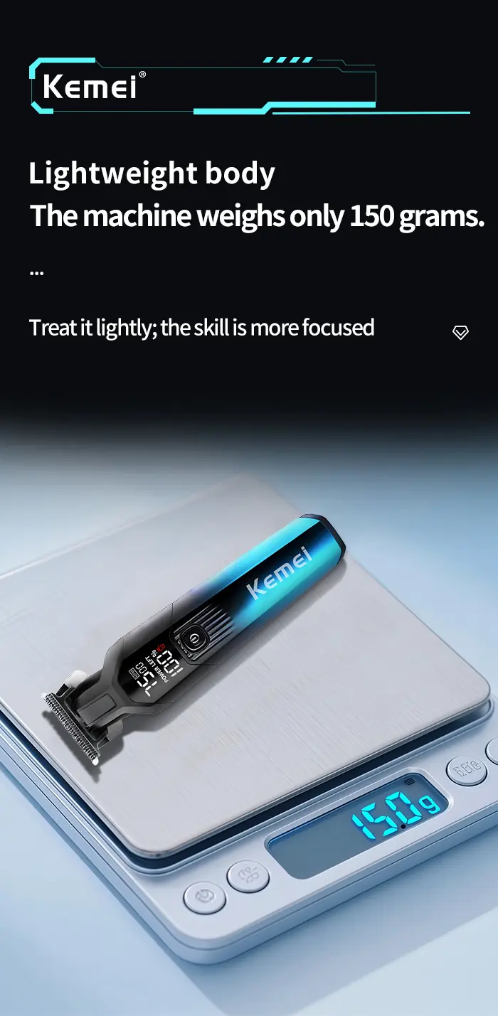 Kemei KM-1358 – Tondeuse Professionnelle 7500 RPM avec Écran LED et Batterie 1200mAh tondeuse kemei