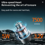 Kemei KM-1358 – Tondeuse Professionnelle 7500 RPM avec Écran LED et Batterie 1200mAh tondeuse kemei