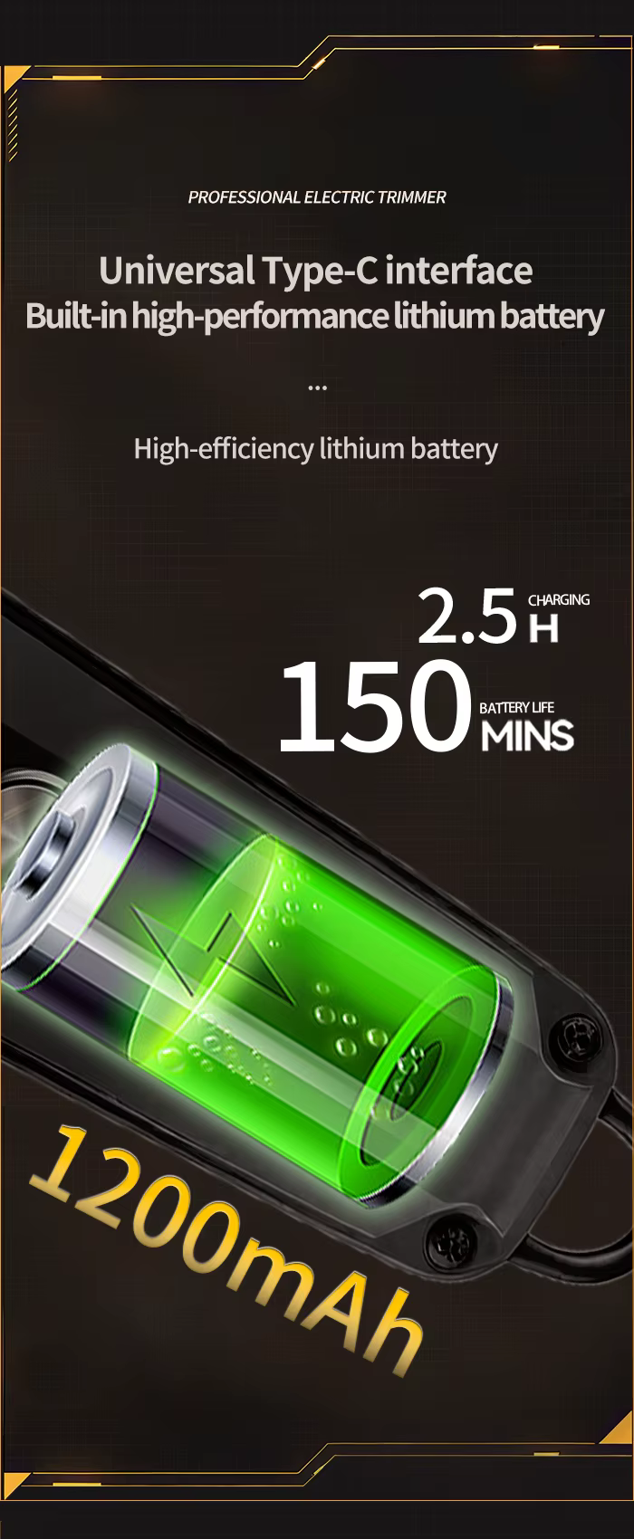 Kemei KM-1359 – Tondeuse Professionnelle Sans Fil 7500 RPM avec Écran LED et Batterie 1200mAh