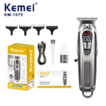 Kemei KM-1675 – Tondeuse Professionnelle 5 Vitesses avec Écran LED et Batterie 1800mAh – gris tondeuse kemei