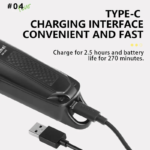 Kemei KM-1675 – Tondeuse Professionnelle 5 Vitesses avec Écran LED et Batterie 1800mAh – gris tondeuse kemei