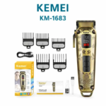 Kemei KM-1683 – Tondeuse Professionnelle Vintage 3 Vitesses avec Batterie 2000mAh et Écran LED – doré tondeuse avec bras tondeuse avec levier