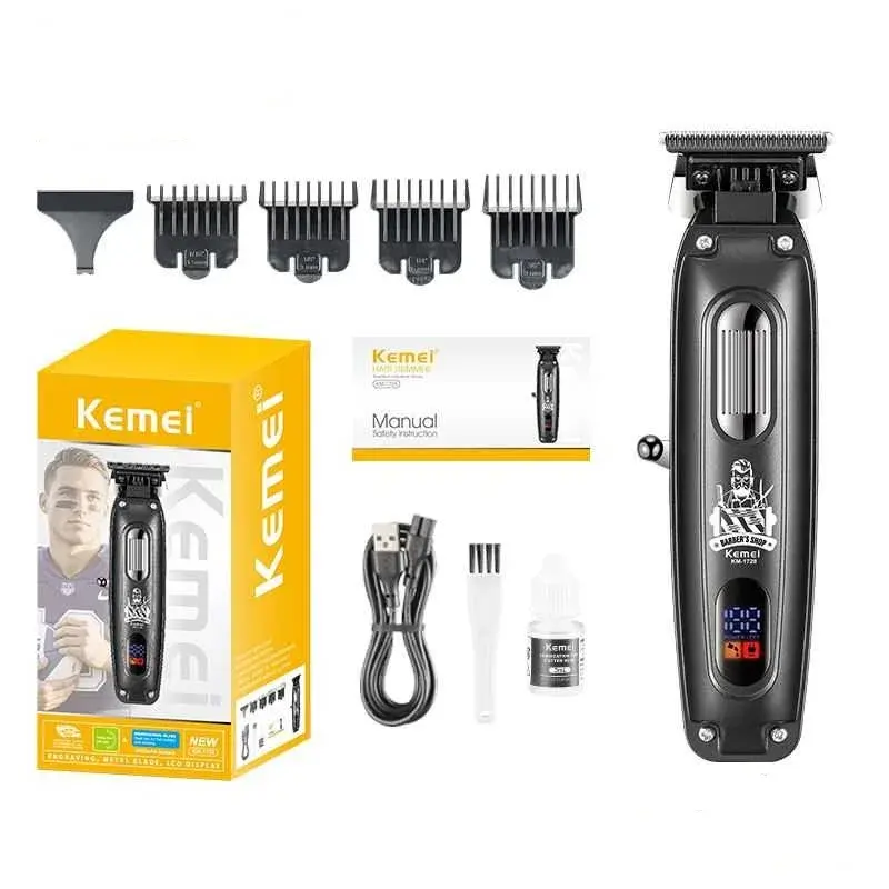 Kemei KM-1728 – Tondeuse Professionnelle Rechargeable 7000 RPM avec Écran LED