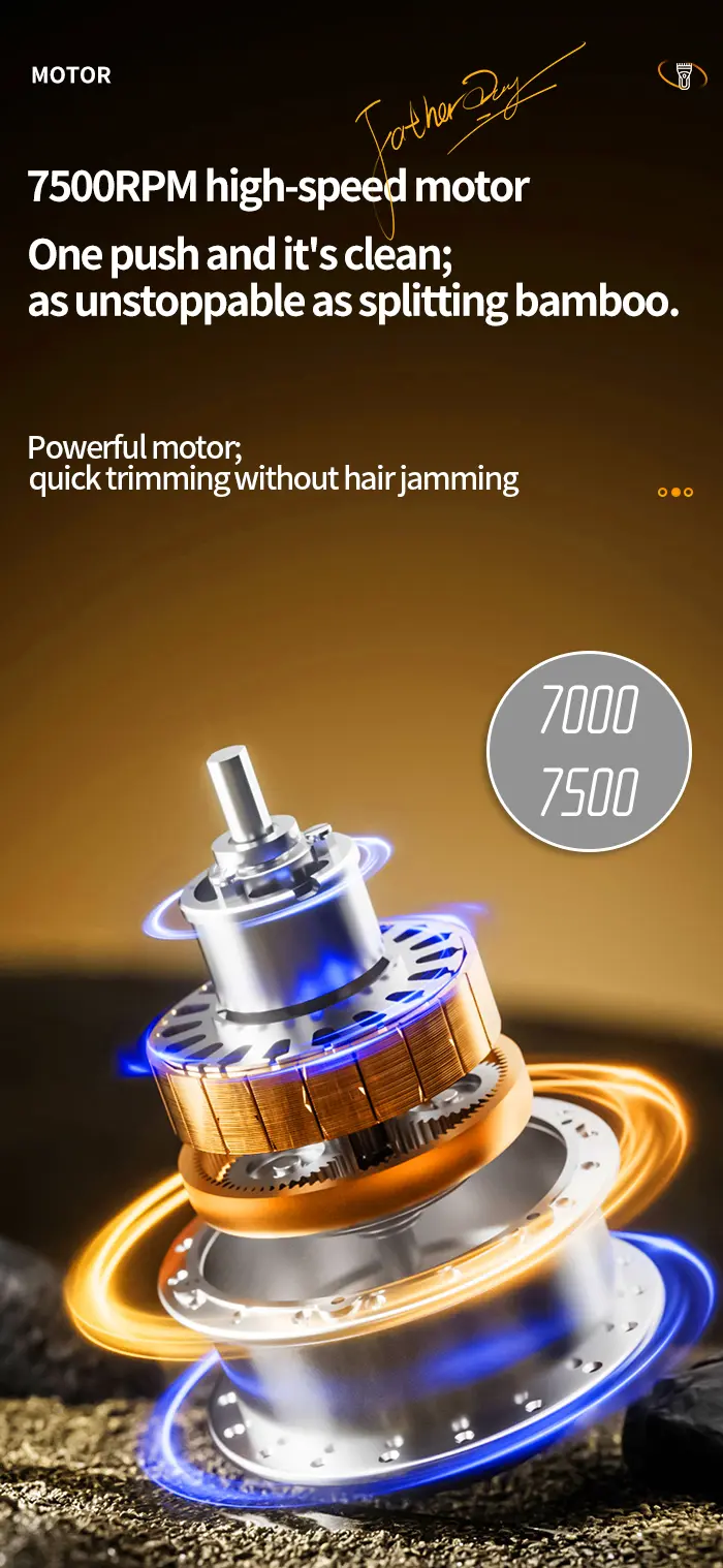 Kemei KM-1734 – Tondeuse Professionnelle 7500 RPM avec Batterie 2000mAh et Écran LED tondeuse avec bras tondeuse avec levier