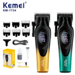 Kemei KM-1734 – Tondeuse Professionnelle 7500 RPM avec Batterie 2000mAh et Écran LED tondeuse avec bras tondeuse avec levier
