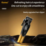 Kemei KM-1734 – Tondeuse Professionnelle 7500 RPM avec Batterie 2000mAh et Écran LED tondeuse avec bras tondeuse avec levier