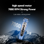 Kemei KM-1739 – Tondeuse Professionnelle 7000 RPM avec Lame Titane Noire et Batterie 1200mAh tondeuse kemei