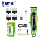 Kemei KM-1739 – Tondeuse Professionnelle 7000 RPM avec Lame Titane Noire et Batterie 1200mAh tondeuse kemei