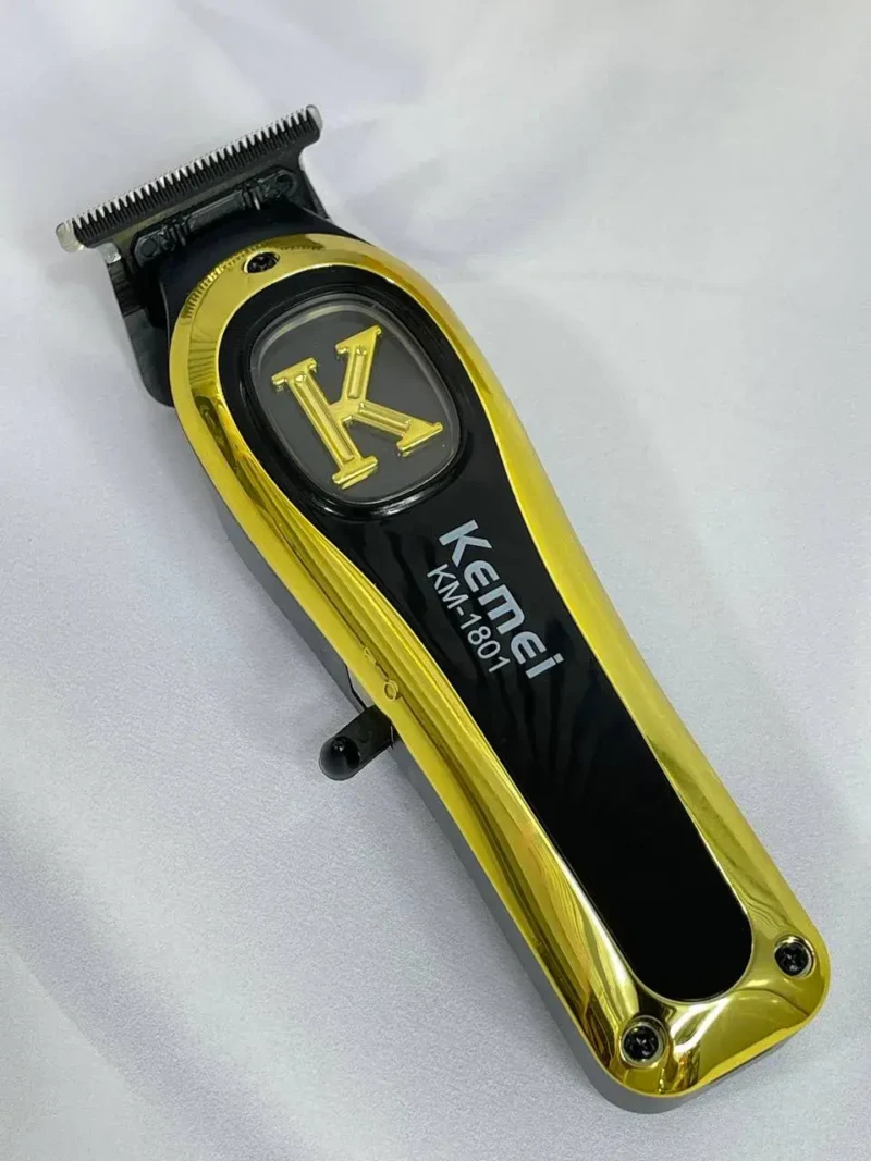 Kemei KM-1801 – Tondeuse Professionnelle DLC de Finition 7000 RPM avec Écran LED et Batterie 1200mAh – gold