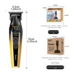 Kemei KM-1917 – Tondeuse Professionnelle Sans Fil 9000 RPM avec Écran LED et Batterie 2500mAh Tondeuse professionnelle