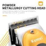 Kemei KM-1956 – Tondeuse Professionnelle Sans Fil Métallique USB-C 2000mAh