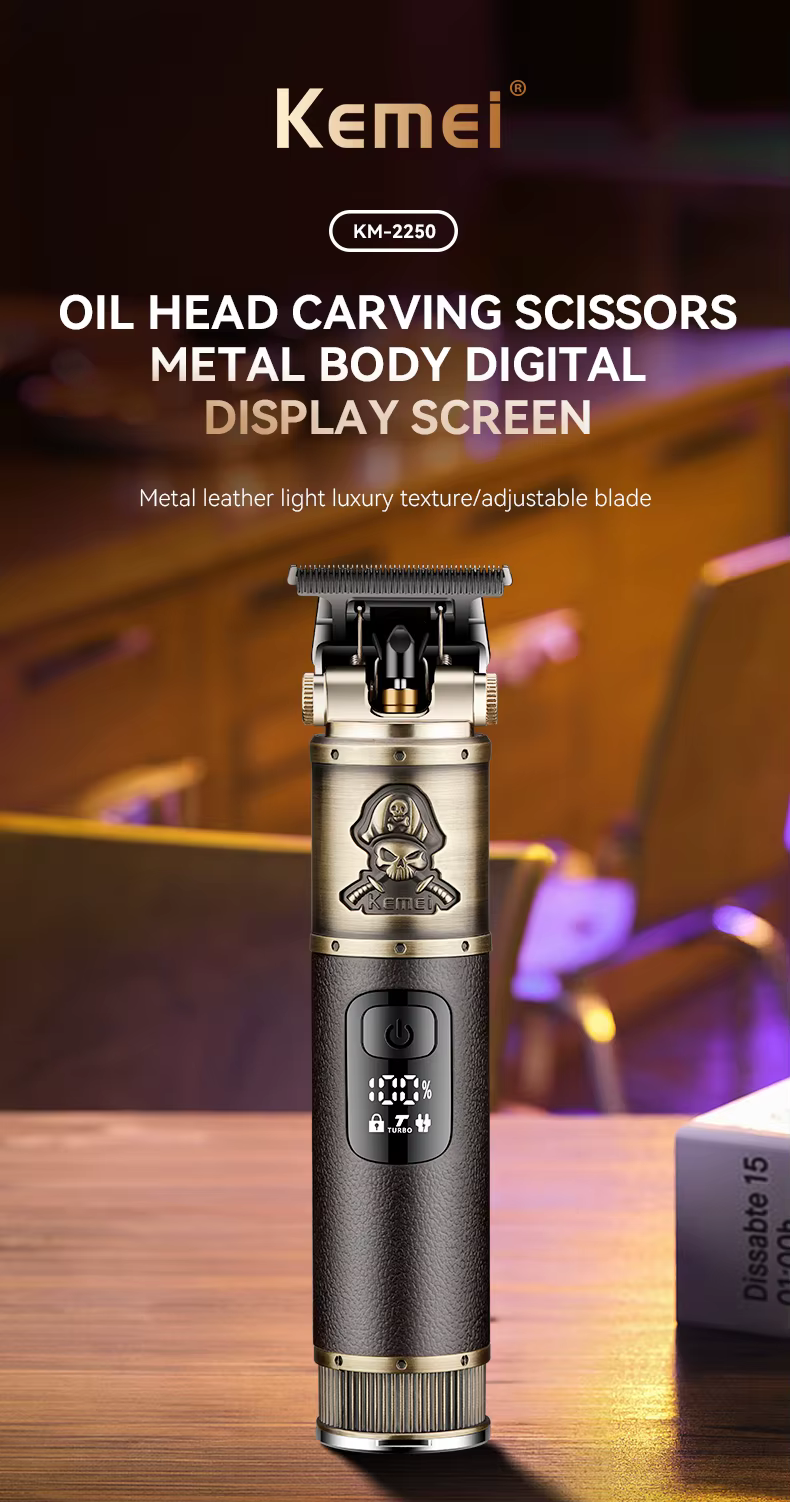 Kemei KM-2250 – Tondeuse Professionnelle Sans Fil Style T9 Rechargeable USB