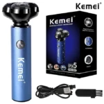 Kemei KM-507 – Rasoir Électrique Rotatif Rechargeable USB-C Étanche IPX5 rasoir 3 boules Rasoir Electrique kemei