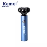 Kemei KM-507 – Rasoir Électrique Rotatif Rechargeable USB-C Étanche IPX5 rasoir 3 boules Rasoir Electrique kemei
