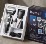 Kemei KM-5559 – Kit de Rasage et Tonte 3-en-1 Rechargeable avec Tondeuse Nez et Rasoir à Double Grille Rasoir Electrique kemei rasoir kemei