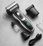 Kemei KM-5559 – Kit de Rasage et Tonte 3-en-1 Rechargeable avec Tondeuse Nez et Rasoir à Double Grille Rasoir Electrique kemei rasoir kemei
