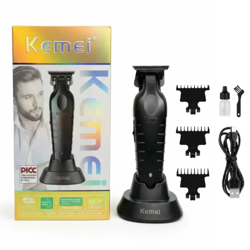 Tondeuse kemei KM2299 10w avec support, rechargeable via USB, sans fil, kemei KM229 tondeuse 10W