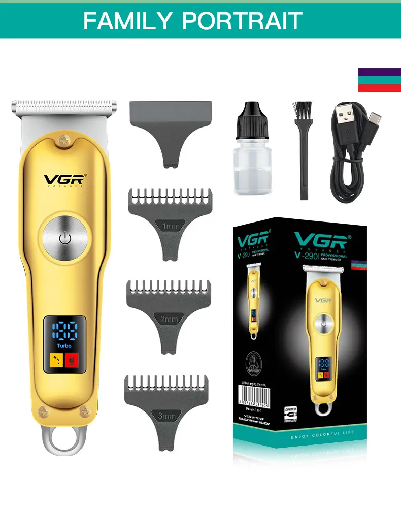 VGR V-290 – Tondeuse Professionnelle de Finition T-Blade avec Écran LED et Batterie 600mAh tondeuse bon prix tondeuse vgr