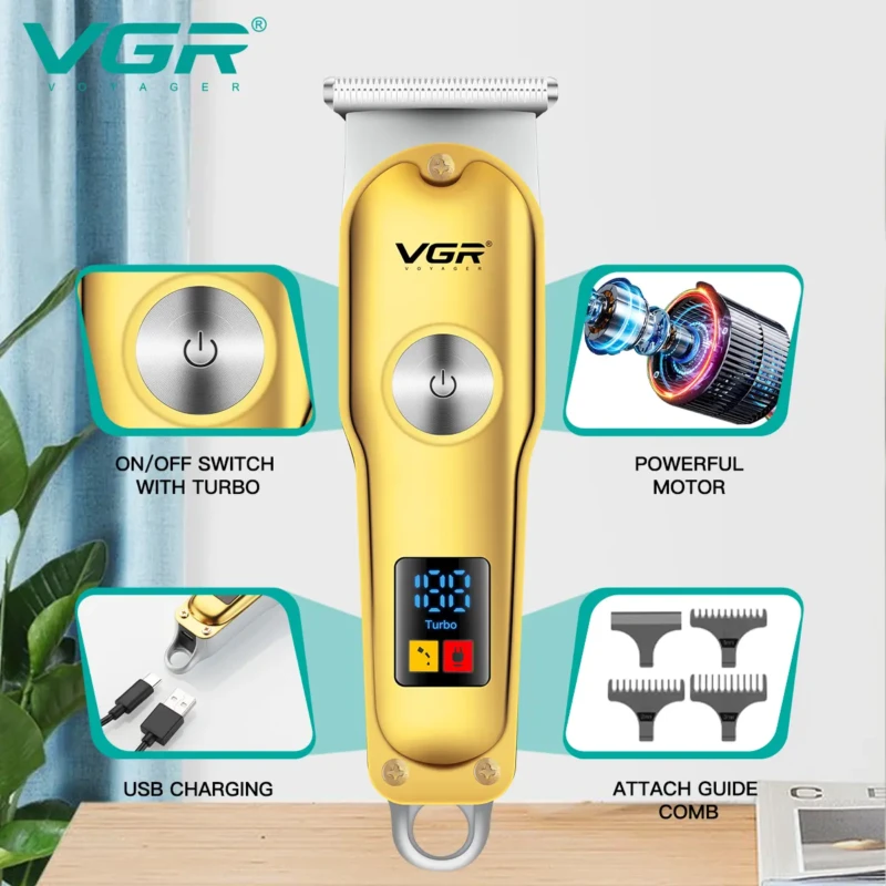 VGR V-290 – Tondeuse Professionnelle de Finition T-Blade avec Écran LED et Batterie 600mAh tondeuse bon prix tondeuse vgr