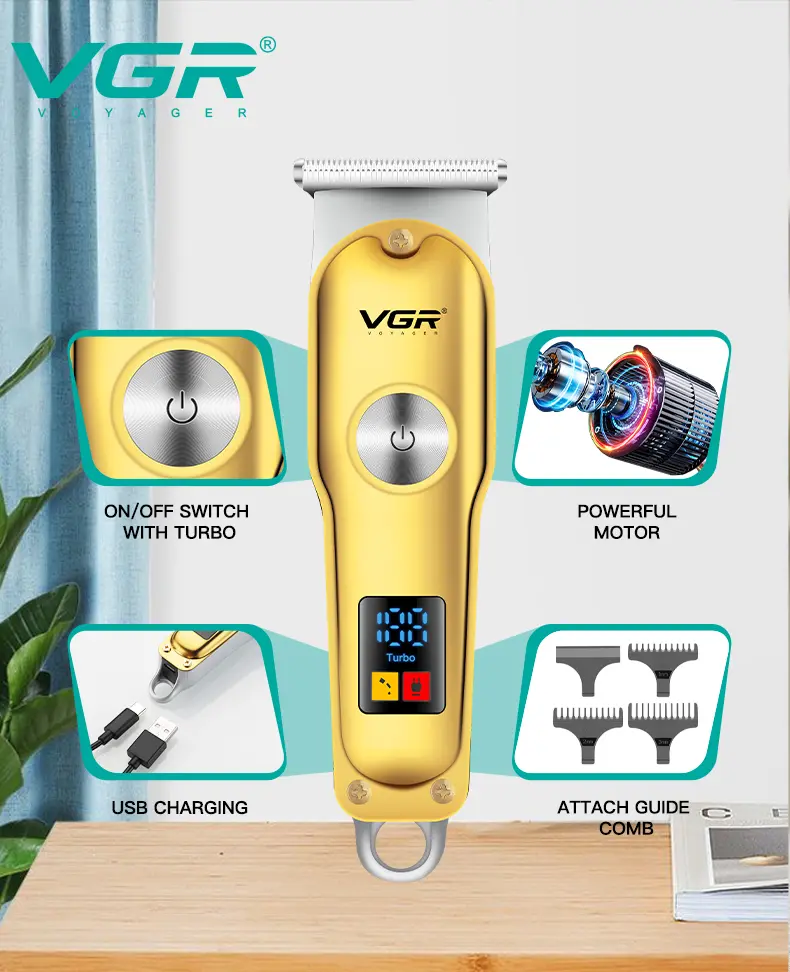 VGR V-290 – Tondeuse Professionnelle de Finition T-Blade avec Écran LED et Batterie 600mAh tondeuse bon prix tondeuse vgr
