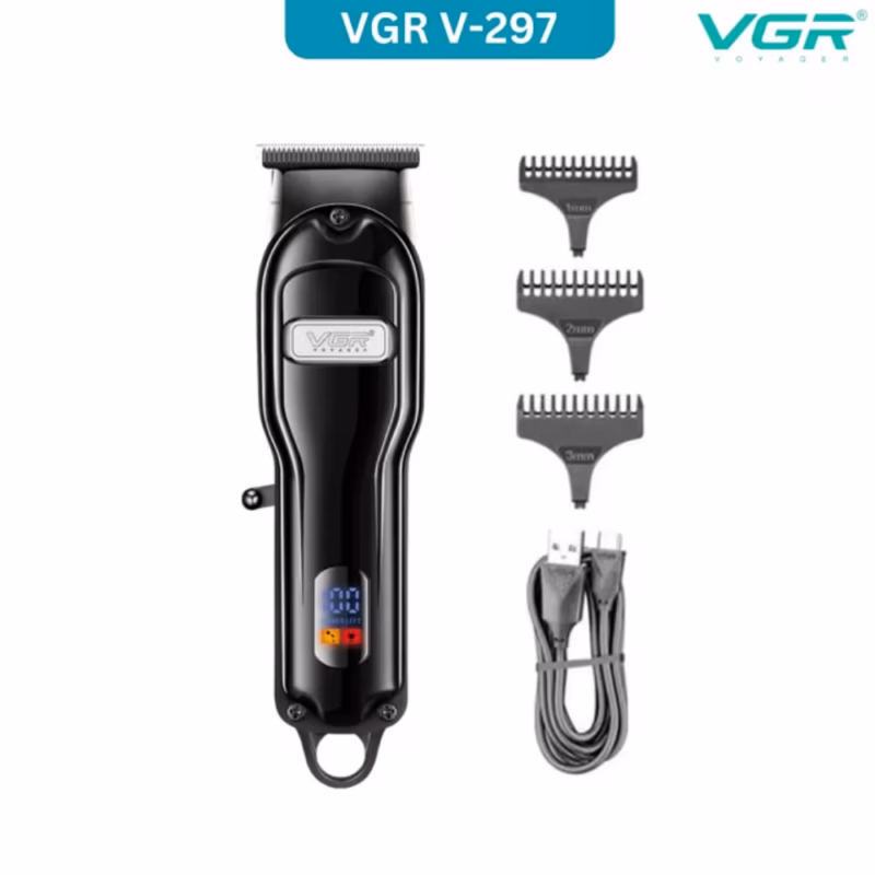 VGR V-297 – Tondeuse Professionnelle de Finition 7000 RPM avec Écran LED et Batterie 1500mAh tondeuse vgr